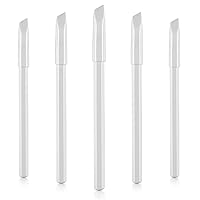 PAGOW 5 Pieces White Nail Pencils 2-In-1 Nail Whitening Pencils with Cuticle Pusher for DIY French Art Manicure Supplies, Perfect Nail Art Decoration Tool Nail Polish Remover Set