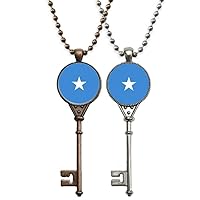 Somali National Flag Africa Country Key Necklace Pendant Jewelry Couple Decoration