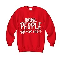 Normal People Scare Me Horror Heavy Blend Crewneck Pullover Women Men Tops Tees Sweatshirt Red Long Sleeve