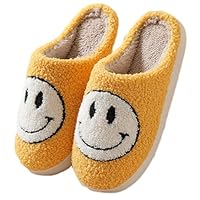 2023 Winter Smiley Face Slippers with Fluffy Soft Soles and Non-Slip Flat Shoes