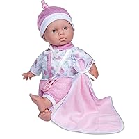 JC Toys La Baby Caucasian 11-inch Small Soft Body Baby Doll La Baby | Washable |Removable White & Pink Floral Outfit w/Hat, Pacifier & Blanket | for Children 12 Months +