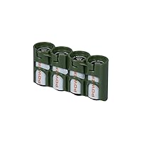 by Powerpax Slimline CR123 Battery Storage Caddy, Military Green, Holds 4 Batteries (Not Included)