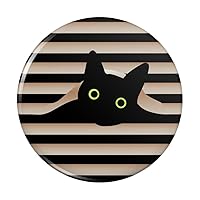 Black Cat In Window Compact Pocket Purse Hand Cosmetic Makeup Mirror - 2.25