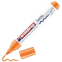 4500 textile marker - neon orange - 1 pen - round nib 2-3 mm - permanent fabric markers for drawing on textiles, wash-resistant up to 60 °C - marker pens for fabric lettering