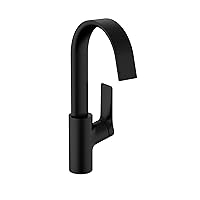 hansgrohe Vivenis Modern 1-Handle 1-Hole 12-inch Tall Bathroom Sink Faucet in Matte Black, 75030671
