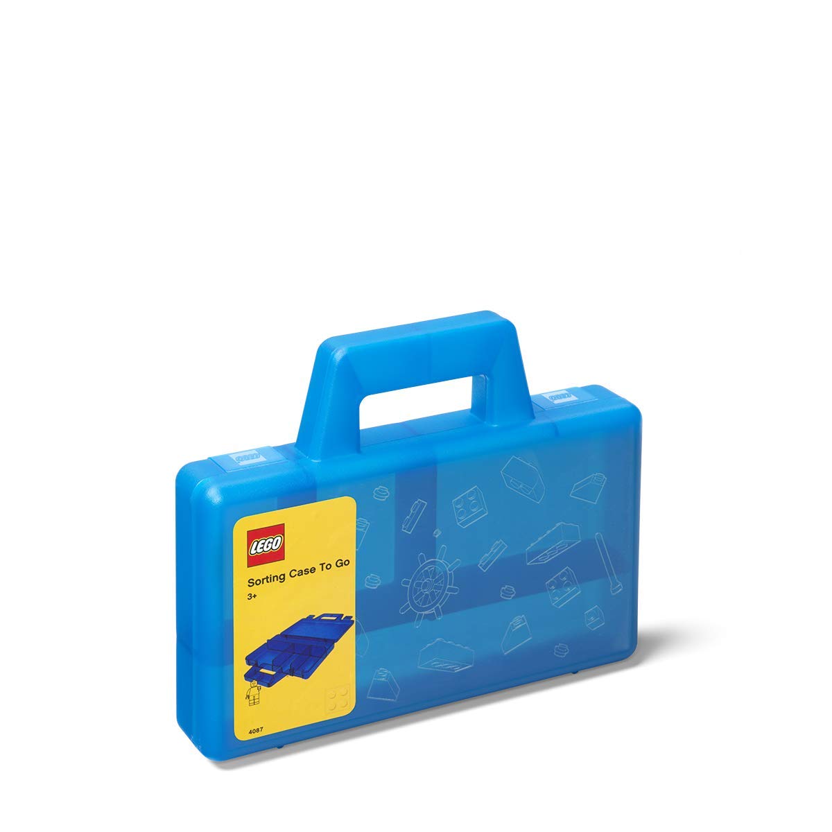 Room Copenhagen, Lego Sorting Box to-Go - Travel Case with Organizing Dividers - Blue