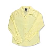French Toast Big Girls' L/S Notched Collar Blouse (Sizes 7-20) - Yellow, 20