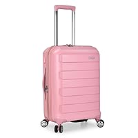 Traveler's Choice Pagosa Indestructible Hardshell Expandable Spinner Luggage, Pink, Carry-on