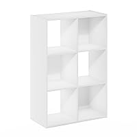 Furinno Pelli Cubic Storage Cabinet, 3x2, 6-Cube, Vertical, White
