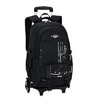 Teens Boys Middle High School Trolley Rolling Backpacks Capacity Wheeled Bookbag School Bags with Six Wheels