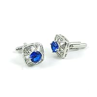 Cufflinks Cuff Links Fashion Mens Boys Jewelry Wedding Party Favors Gift VXA057 Star Blue Crystal