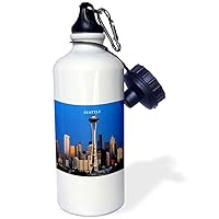 Seattle Space Needle Sports Water Bottle, 21 oz, White