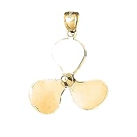 Silver Propeller Pendant | 14K Yellow Gold-plated 925 Silver Propeller Pendant