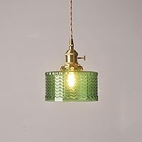 Qiangcui Pendant Light 1 Light Classic Chandelier with Glass Shade and Frost Glass Diffuser in Clear Drum E27 Ceiling Lights for Cafe Clothing Store Diameter: 15Cm / Suggested Room Size: 5-8㎡ (Color
