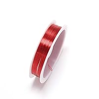 1 Roll 0.3/0.4mm Sturdy Alloy Copper Wire Beading Cord String Findings Beading Wire for DIY Beads Jewelry Makings Jewelry Beading Wire Supplies (Red, 0.4mm x 9m)