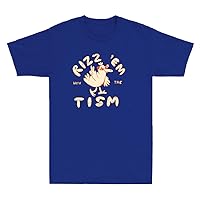Generic Funny Chicken Rizz Em with The Tism Unisex Short Sleeves Graphic T-Shirt Black