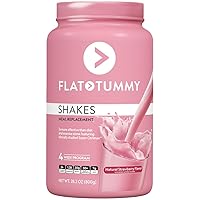 Flat Tummy Tea Meal Replacement Shake – Strawberry, 20 Servings, EBT Eligible - Plant Based Protein Powder for Women – Vitamins & Minerals - Dairy Free, Gluten Free, Keto-Friendly Shakes - 1.76 Pound (Pack of 1)