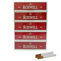 Roxwell Cigarette Tubes 100's with Filters, Smooth Taste, 100mm, Original (1000 Tubes - 5 Boxes)
