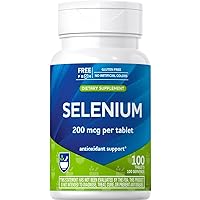 Selenium Tablets 200 mcg, 100 Count, Natural Mineral and Antioxidant, Essential Support for The Body