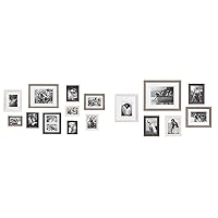 Kate and Laurel Bordeaux Gallery Wall Kits with Assorted Size Frames in 3 Finishes - White Wash, Charcoal Gray, and Rustic Gray | Set of 10 and Set of 6