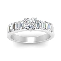 Choose Your Gemstone Luxury Diamond CZ Ring Sterling Silver Heart Shape Side Stone Engagement Rings Matching Wedding Jewelry Easy to Wear Gifts US Size 4 to 12
