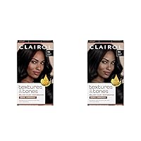 Clairol Textures & Tones Permanent Hair Dye, 1N Natural Black Hair Color, Pack of 2