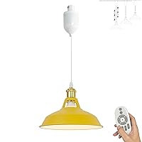 Smart Group Control with Stepless Dimming H-Type Track Lighting Pendant Restaurant Retractable Lift Retro Gold Socket Light Yellow Cone Shape, Halo Track Mounted for Kitchen Island, 4 ft