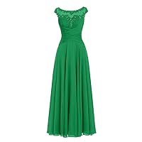 Mother of The Bride Dress Beaded Chiffon Formal Wedding Party Gown Prom Dresses Green US 26W