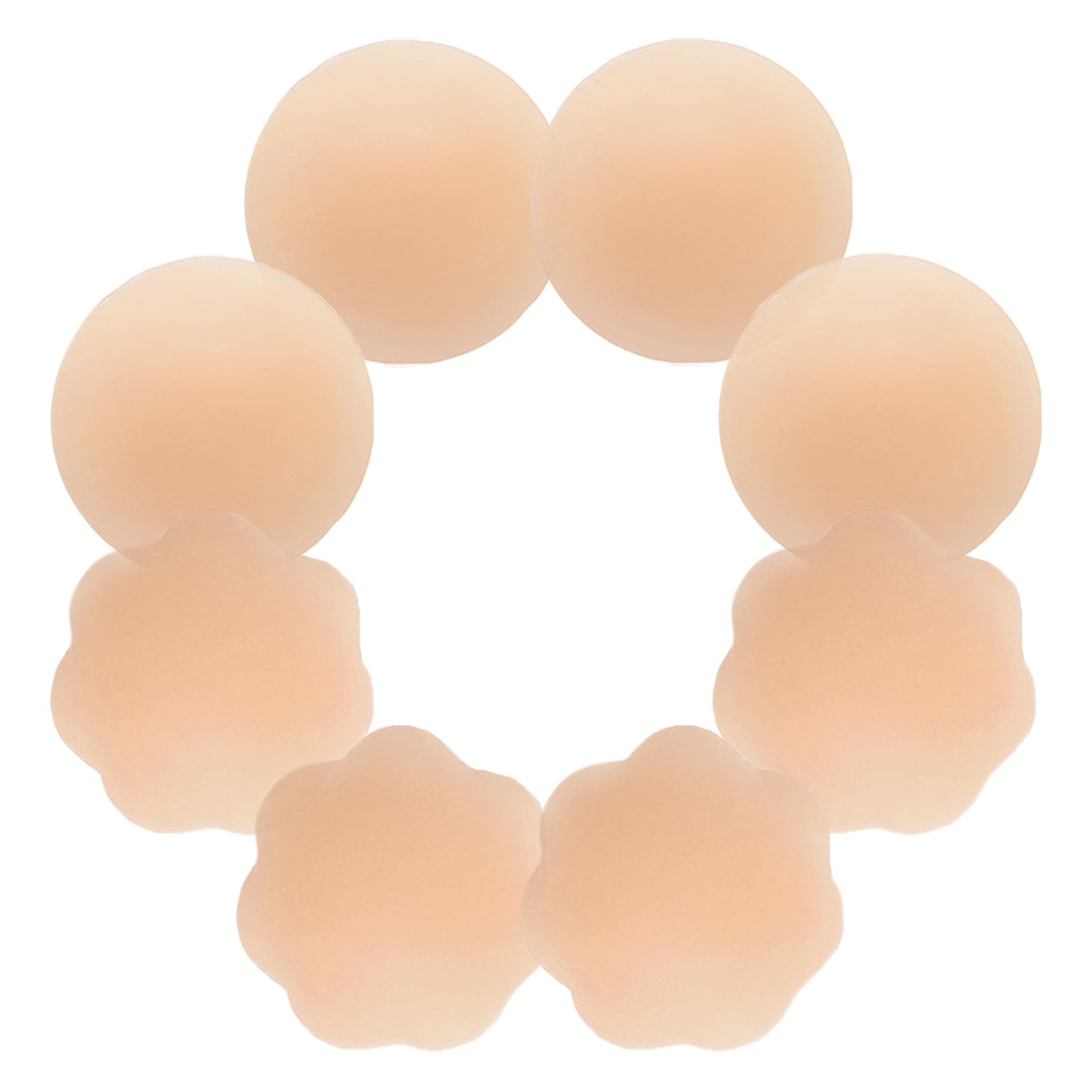 CHARMKING Nipple Covers 4 Pairs for Women, Reusable Adhesive Nipple Coverings, Invisible Pasties Silicone Cover
