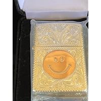 Zippo Silver King 五面掘#1 Design with Smiley