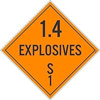 NMC DL94P National Marker Placard 1.4 Sign - Explosives S 1, 10 3/4 Inches x 10 3/4 Inches, Ps Vinyl