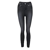 Women's Leggings Slim Fit Jeans Slimming Stretch Trendy Work Stretchy Tummy Control Denim Pants Elastic Curvy Classic