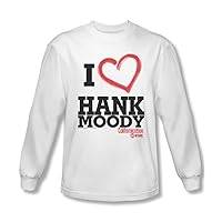 Mens I Heart Hank Moody Long Sleeve Shirt in White