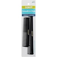 Conair Hard Rubber Pocket and Barber Comb 2 ea (Pack of 2)