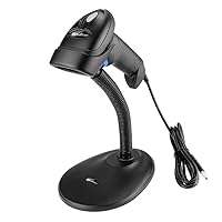 Handheld USB 1D Barcode Scanner with Stand, Wired CCD Bar Code Reader for POS System Sensing, Store, Supermarket, Warehouse