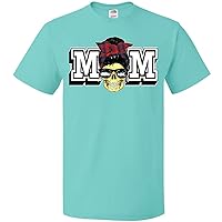 inktastic Mother's Day Skull in Shades with Hair Up in Plaid T-Shirt