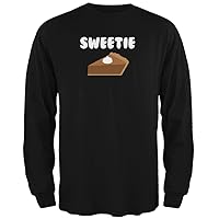 Thanksgiving Sweetie Pie Black Adult Long Sleeve T-Shirt - Medium