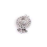 JOE FOREMAN 13mm 3 Strands Exquisite Filigree 14K White Gold Filled Sunflower Pearl Box Snap Clasp for DIY Jewelry Craft Making Necklace Bracelets Supplies