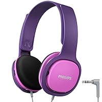PHILIPS Coolplay Kids On-Ear Headphones - 85dB Volume Limiter - Safer Hearing (SHK2000PK), Purple
