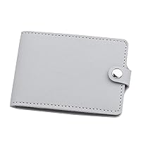 Wallet on A String Fashion ID Short Wallet Solid Color Hasp Purse Card Slots Small Wallet for Women Holder (Grey, A)