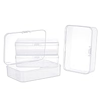 SUPERFINDINGS 4 Pack 4.92x3.35x1.77Inch Clear Plastic Beads Storage Containers Boxes Small Rectangle Plastic Organizer Storage Cases for Beads Jewelry Office Supplies Craft Supplies…