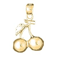 Silver 3D Cherries Pendant | 14K Yellow Gold-plated 925 Silver 3D Cherries Pendant