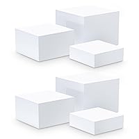 Buffet Risers, Food Risers for Buffet Table, White Risers for Display Figures Collectibles Jewelry, Acrylic Cube Dessert Table Display Nesting Riser with Hollow Bottoms 8