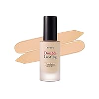 ETUDE HOUSE Double Lasting Foundation, SPF35/ PA++, High Coverage Weightless Foundation, 24-Hours Lasting Double Cover, Magnet-Like Adherence without Stickiness, Makeup Base (Petal)