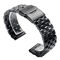 Watch Band Strap Straight End Polish Bracelet Links Solid Watchband Stainless Steel