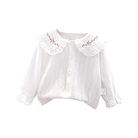Toddler Kids Baby Girls Summer Casual Long Sleeves Blouse Doll Collar Shirt Girls Latest Tops