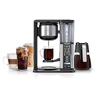 CM401 Specialty 10-Cup Coffee Maker with 4 Brew Styles for Ground Coffee, Built-in Water Reservoir, Fold-Away Frother & Glass Carafe, Black