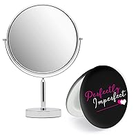 MIRRORVANA XXLarge Oversized 3X Magnifying Mirror and Unique Travel Lighted Compact Mirror for Eyebrow and Make Up, 7X Magnified, 5