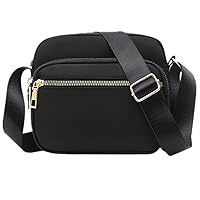 DIHKLCIO Nylon Crossbody Bags for Women Purses and Handbags Women's Casual Messenger Bags Waterproof Black Crossbody Purse
