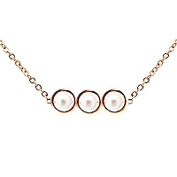 Circles Option Silver Bubbly Necklace June Birthstone 18K Rose Gold Titanium Steel Chain